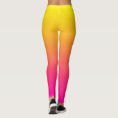 Gelbe Magenta Rose Gradient Leggings (Rückseite)
