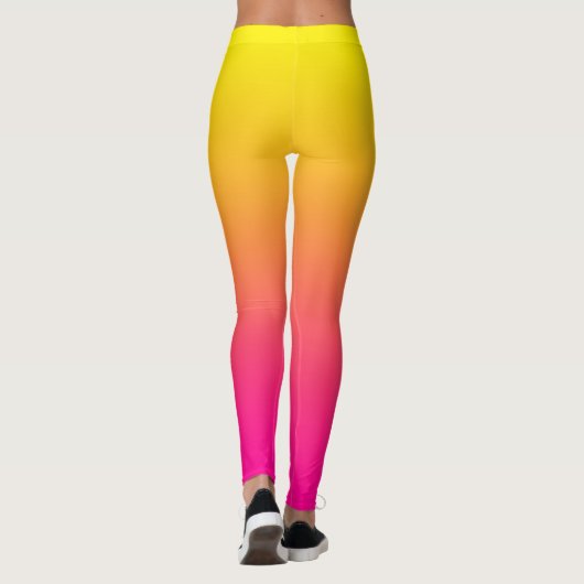 Gelbe Magenta Rose Gradient Leggings (Rückseite)