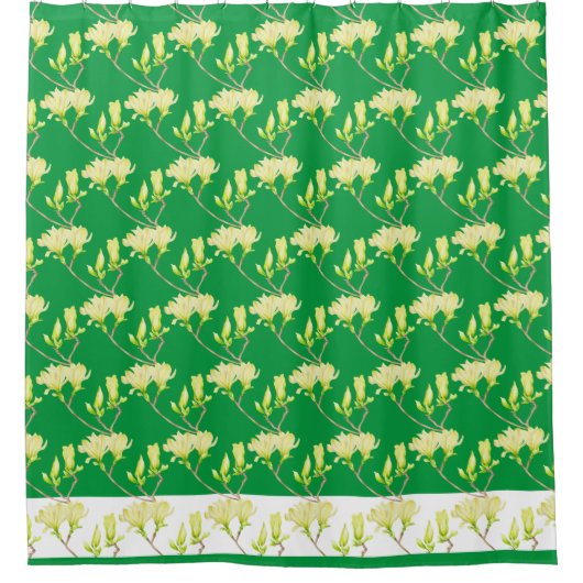 Gelbe Magnolien auf einem Duschvorhang (Vorderseite)