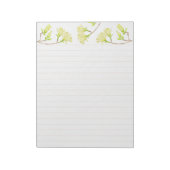 Gelbe Magnolien auf einem großen Notepad Notizblock (Rotiert)