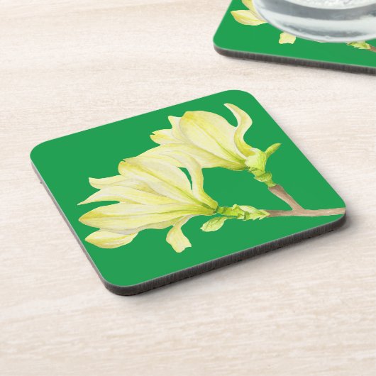 Gelbe Magnolien auf einem Untersetzer Set (Linke Seite)