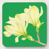 Gelbe Magnolien auf einem Untersetzer Set (Vorderseite)
