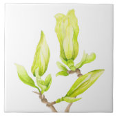 Gelbe Magnolien auf einer Keramik (2W) Fliese (Vorderseite)