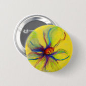 Gelbe Magnolien-Blumen-Collage Button (Vorne & Hinten)