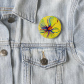 Gelbe Magnolien-Blumen-Collage Button (Beispiel)