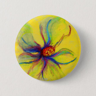 Gelbe Magnolien-Blumen-Collage Button