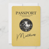 Gelbe Malediven Pass Einladung Hochzeit (Rückseite)