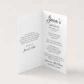 Gelbe Mama in Vase Beerdigungsdienst Gedenkgebet Visitenkarten (Innenseite)