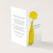 Gelbe Mama in Vase Beerdigungsdienst Gedenkgebet Visitenkarten (Vorderseite)