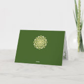 Gelbe Mandala-Blume Faltes Happy Birthday Card Karte (Rückseite)