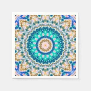 Gelbe Mandala des Türkises Serviette