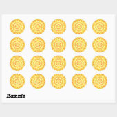Gelbe Mandala Helle Sonne Boho Fröhlicher Aufklebe Runder Aufkleber (Blatt)