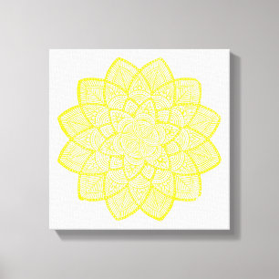GELBE MANDALA LEINWANDDRUCK