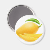 Gelbe Mango schneiden Magnet (Vorderseite/Rückseite)