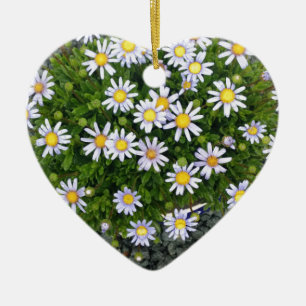 Gelbe Margarita-Blume mit grauen Kies Keramik Ornament