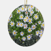 Gelbe Margarita-Blume mit grauen Kies Keramikornament (Links)