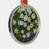 Gelbe Margarita-Blume mit grauen Kies Silbernes Ornament (Rechts)