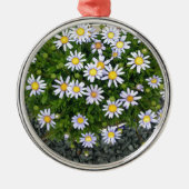 Gelbe Margarita-Blume mit grauen Kies Silbernes Ornament (Vorne)