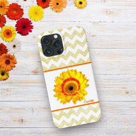 Gelbe Margerite mit Chevron-Muster Case-Mate iPhone Hülle