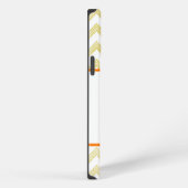 Gelbe Margerite mit Chevron-Muster iPhone Hülle (Rechte Seite)