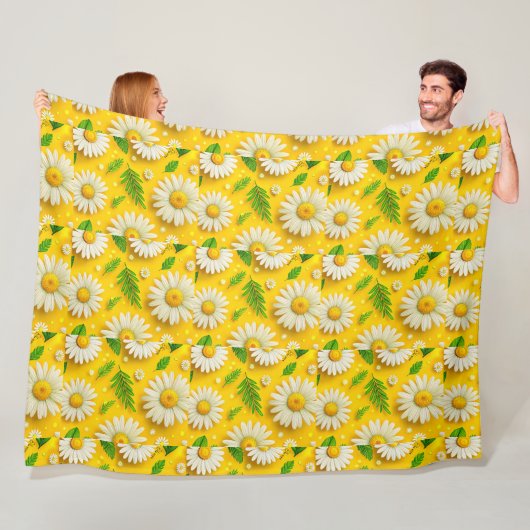 Gelbe Margeriten-Blumen-Kunstdecke Fleecedecke (Beispiel)