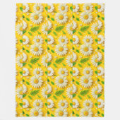 Gelbe Margeriten-Blumen-Kunstdecke Fleecedecke (Vorderseite)