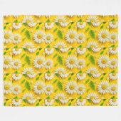Gelbe Margeriten-Blumen-Kunstdecke Fleecedecke (Vorderseite (Horizontal))