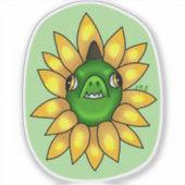 Gelbe Margeriten-Drache Aufkleber (Vorderseite)