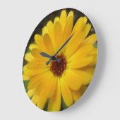 Gelbe Marigold-Macintosh Große Wanduhr (Winkel)