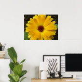 Gelbe Marigold Macro Print Poster (Heimbüro)
