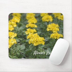 Gelbe Marigold mit Raindrops-Mauspad Mousepad