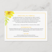 Gelbe Marigold Wasserfarbe Hochzeitsfarbe Details Begleitkarte (Rückseite)