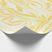 Gelbe Marmorstruktur. Handgezeichnet Geschenkpapier (Ecke)
