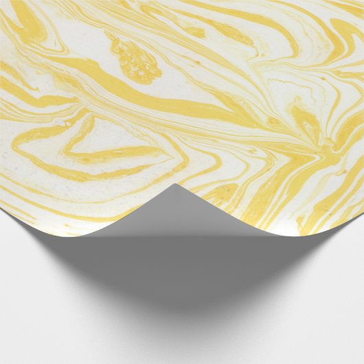 Gelbe Marmorstruktur. Handgezeichnet Geschenkpapier (Ecke)
