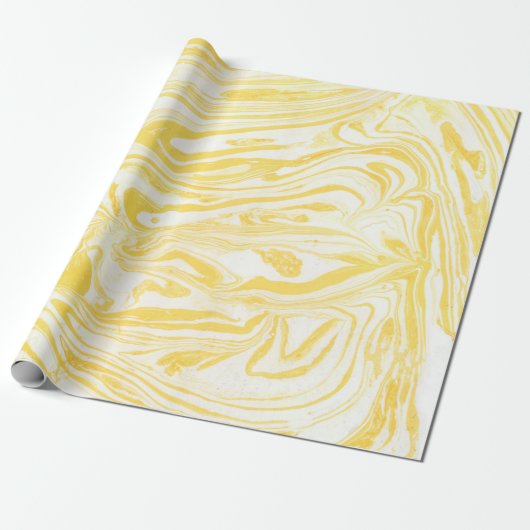 Gelbe Marmorstruktur. Handgezeichnet Geschenkpapier (Ungerollt)