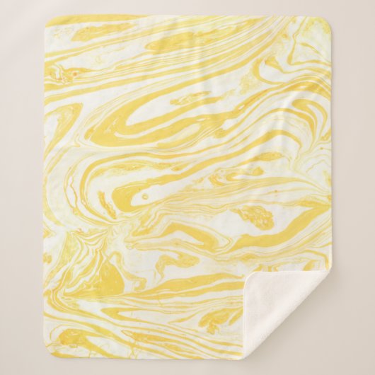 Gelbe Marmorstruktur. Handgezeichnet Sherpadecke (Vorderseite)