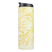 Gelbe Marmorstruktur. Handgezeichnet Thermosbecher (Nach rechts gedreht)