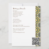 Gelbe, mediterrane Kachel in einer Hochzeit Einladung (Rückseite)