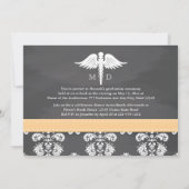 GELBE MEDIZINISCHE SCHULAbschluss-TAFEL Einladung (Rückseite)