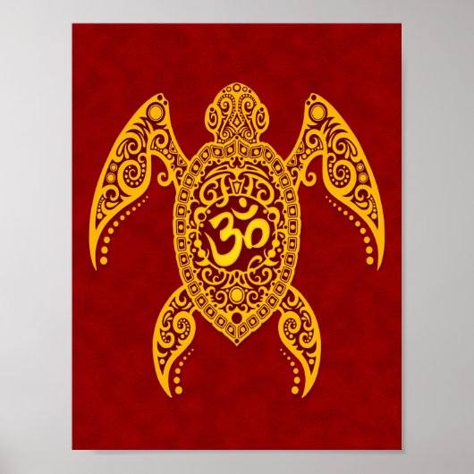 Gelbe Meeresschildkröte Poster (Vorne)