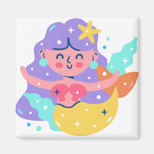 Gelbe Meerjungfrau Magnet