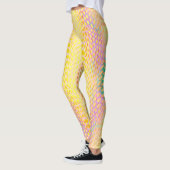 Gelbe Mehrfarbige Python Schlange Printwerbung Fra Leggings (Links)