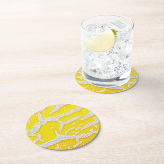 Gelbe Melone-Muster-Mauspad Runder Pappuntersetzer (Vor Ort)