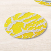 Gelbe Melone-Muster-Mauspad Runder Pappuntersetzer (Angewinkelt)