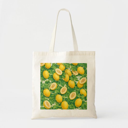 Gelbe Melonenscheiben Botanisches Muster Tragetasche (Vorne)