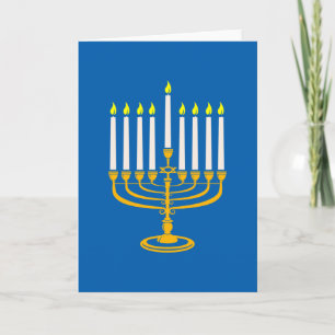 gelbe Menora Hanukkah jüdisch Druck Einladung