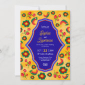 Gelbe mexikanische Hochzeitseinladung Einladung (Vorderseite)