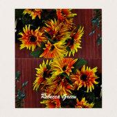 Gelbe Milchsorten auf Roter Barnboard Visitenkarten (Außenseite Aufgefaltet)