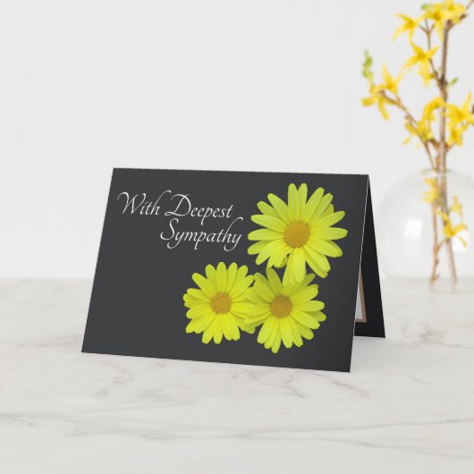 Gelbe Milchsorten gegen graues Beileid Karte (Gelbe Blume)