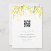 Gelbe Mimosa Alles in 1 Budget QR Code Hochzeit Einladung (Rückseite)